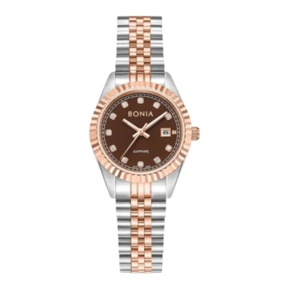 Bonia Noble Elegance BNB10550-6647 Brown Dial Stainless Steel Women Watch